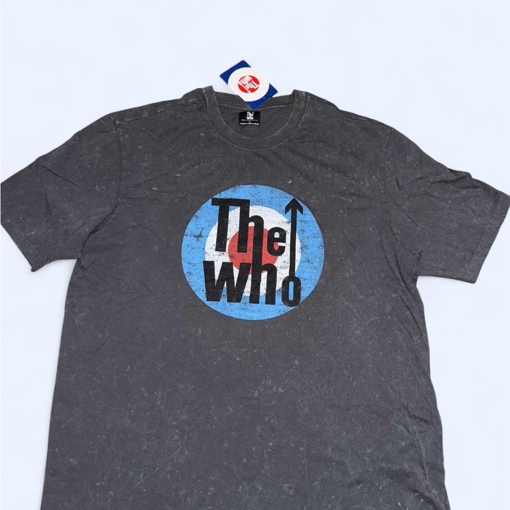 The Who Band T-Shirt Gray Graphic Tee Classic Rock Size L